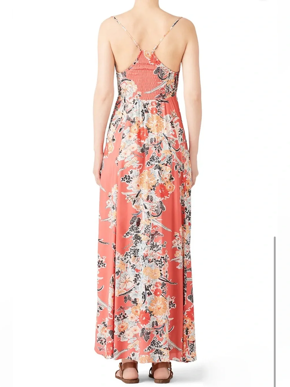 Free People Through The Vine Feminine Mixed Floral Print Flowy Maxi Dress• Small